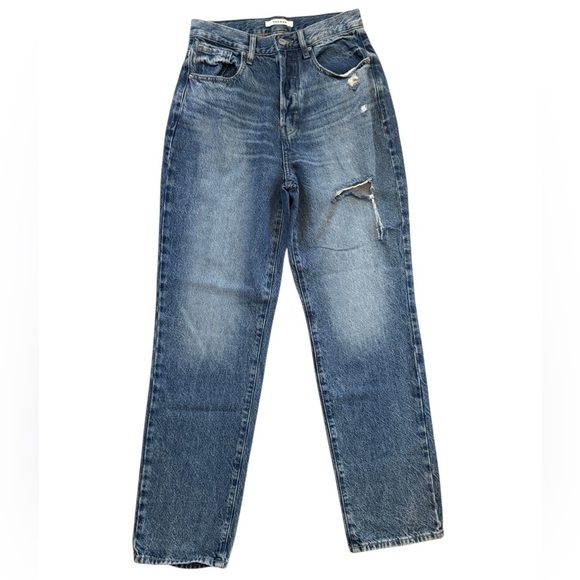 Dad Jean Distressed Medium Wash Size 27 100% cotton 30” inseam - Picture 3 of 4